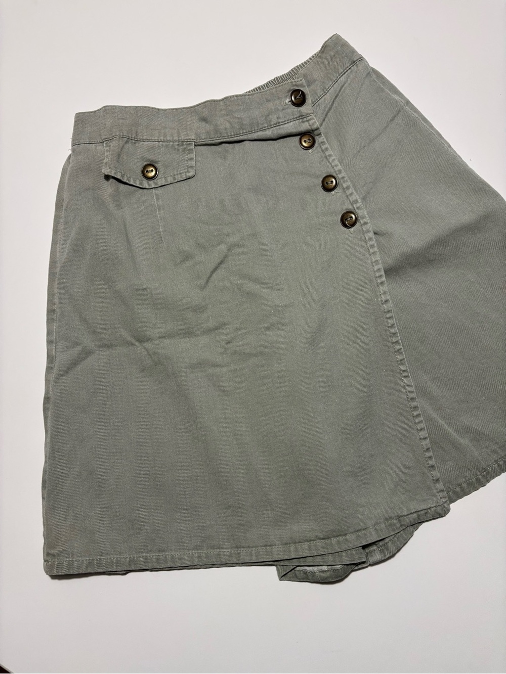 Paquette Green/Grey Earth Tone Cotton Skourt